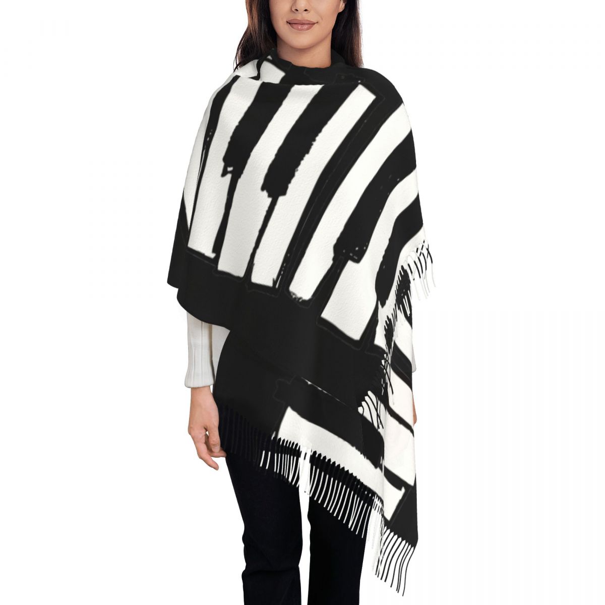 Minimalistic Piano Keys Scarf  - đánh giá và giá Pashmina Wrap Large
