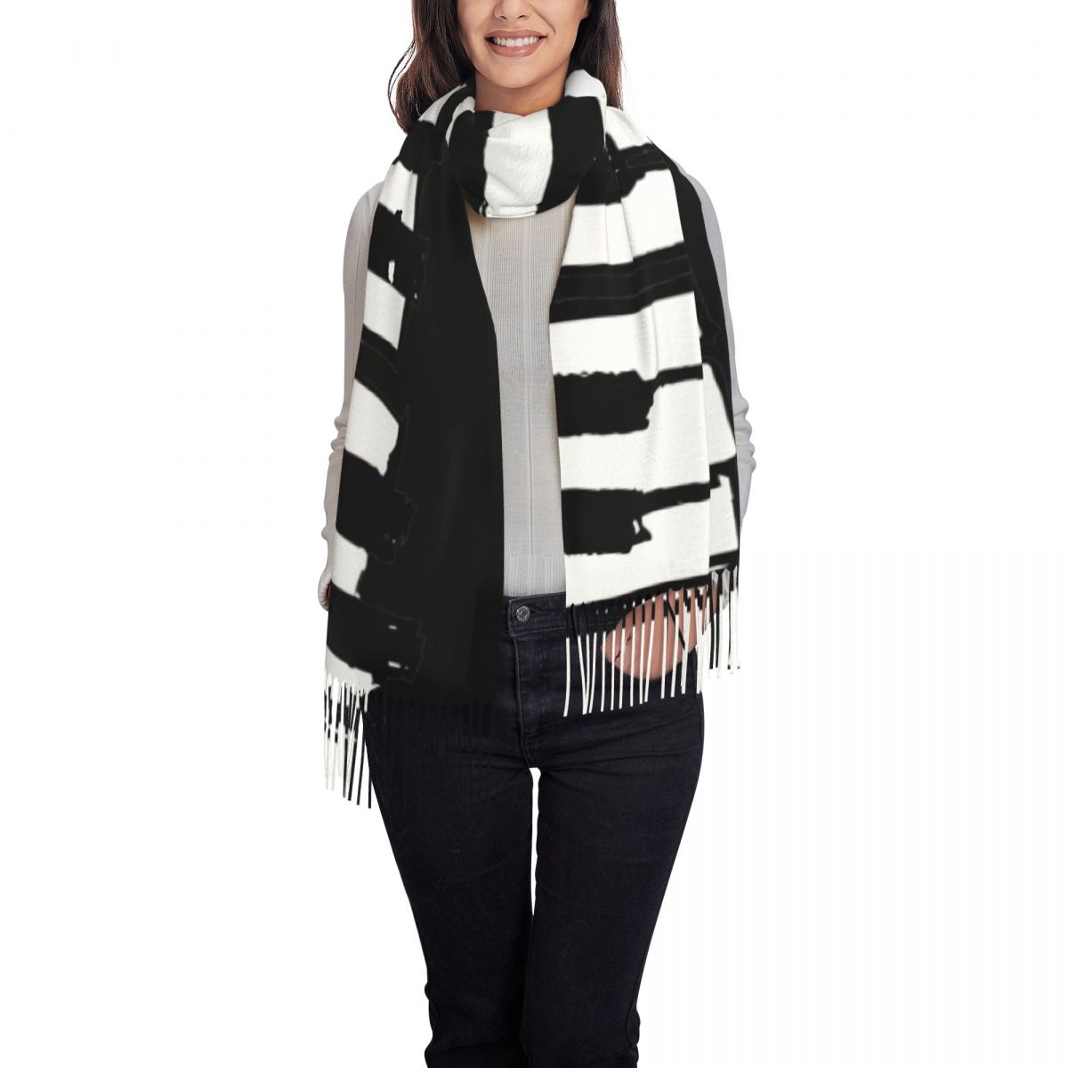 Minimalistic Piano Keys Scarf  - đánh giá và giá Pashmina Wrap Large