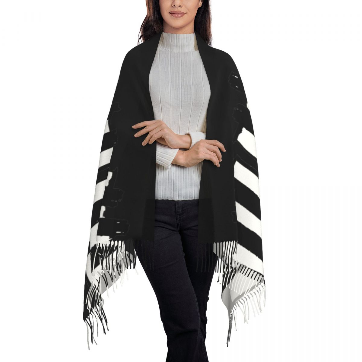 Minimalistic Piano Keys Scarf  - đánh giá và giá Pashmina Wrap Large