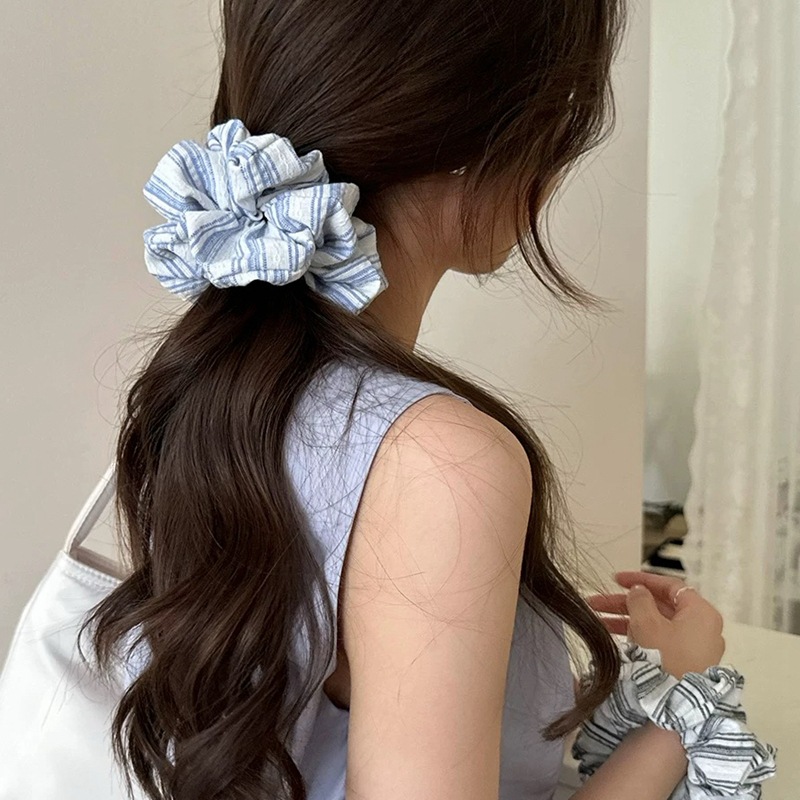 2024 Korea Fashion Stripe Hair - đánh giá và giá Silk Tie Striped