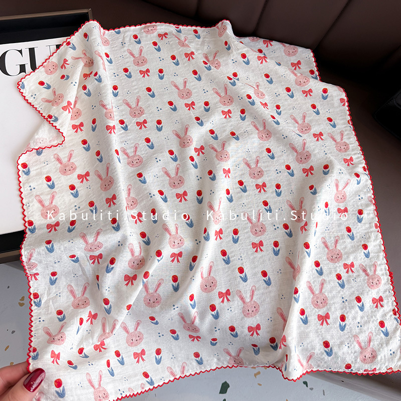 Cotton Linen Square Scarf  58  - đánh giá và giá Ascot Neck Scarf