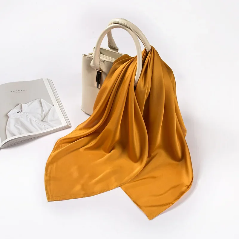 Satin Scarf Women 70cm Solid C - đánh giá và giá Ascot Neck Scarf
