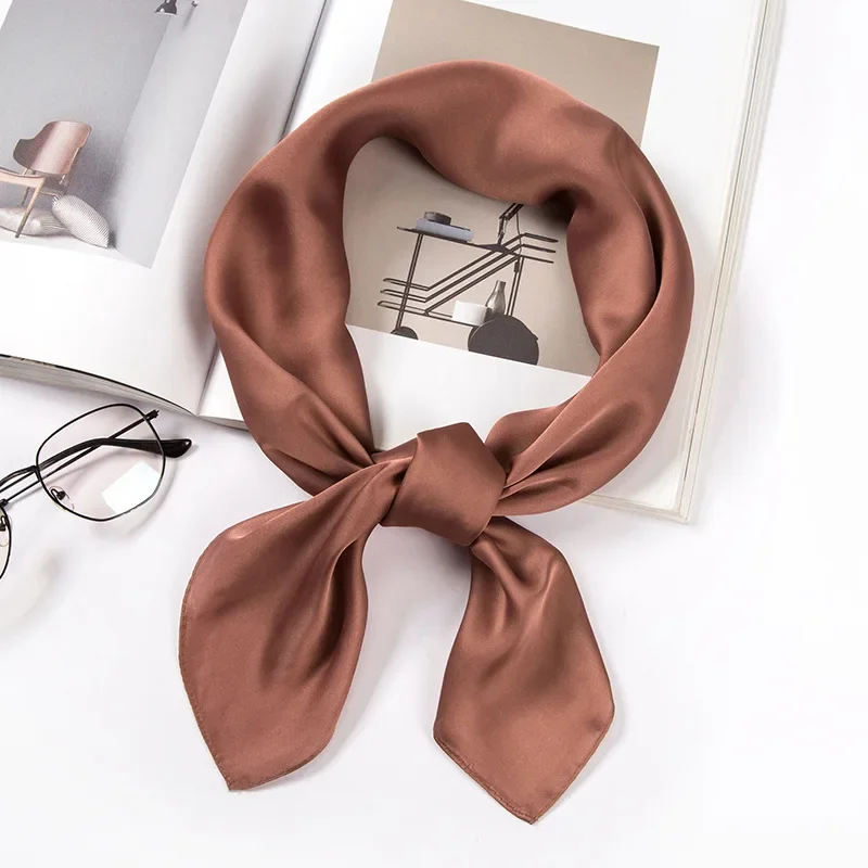 Satin Scarf Women 70cm Solid C - đánh giá và giá Ascot Neck Scarf