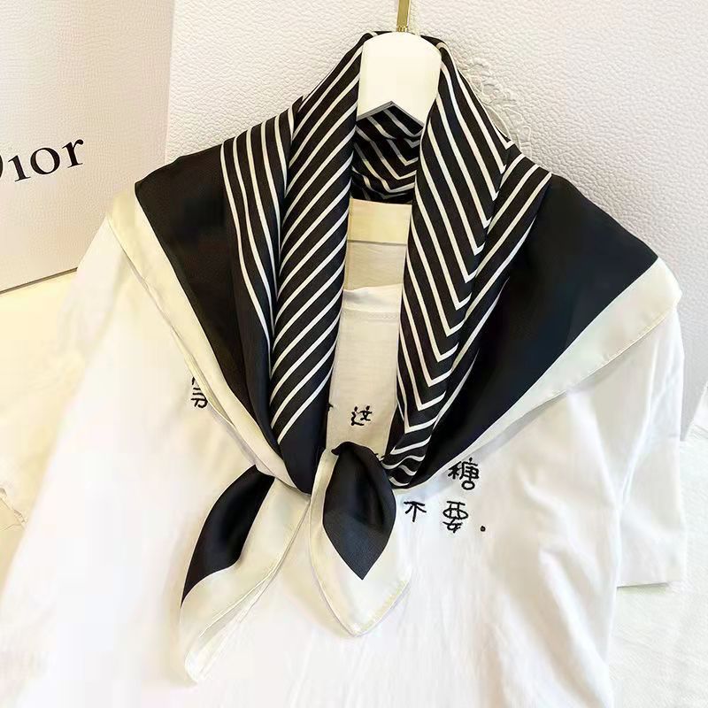 Fashion Square 70cm Black and  - đánh giá và giá Silk Tie Striped