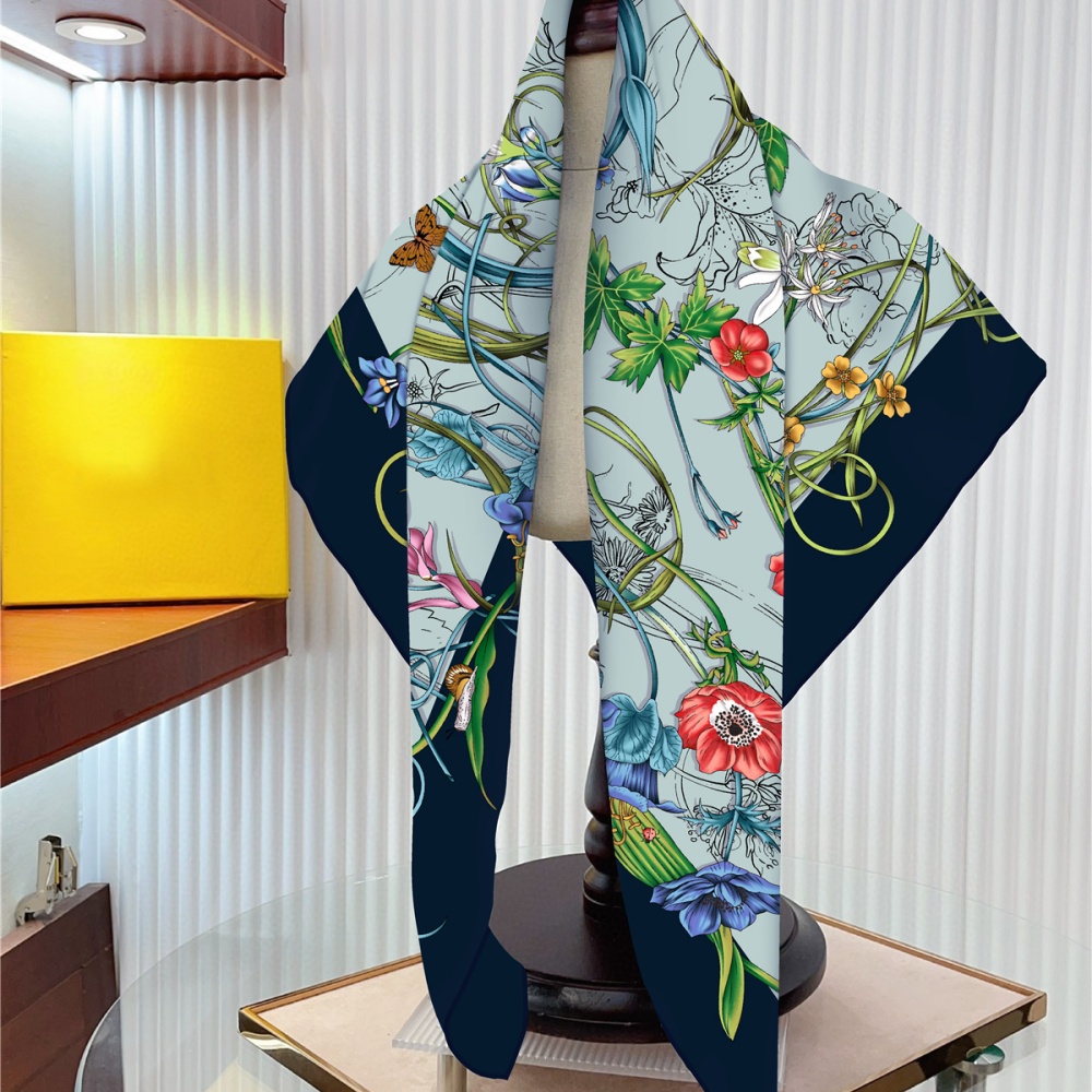 Silk Scarf Women Floral Printe - đánh giá và giá Silk Neck Scarf