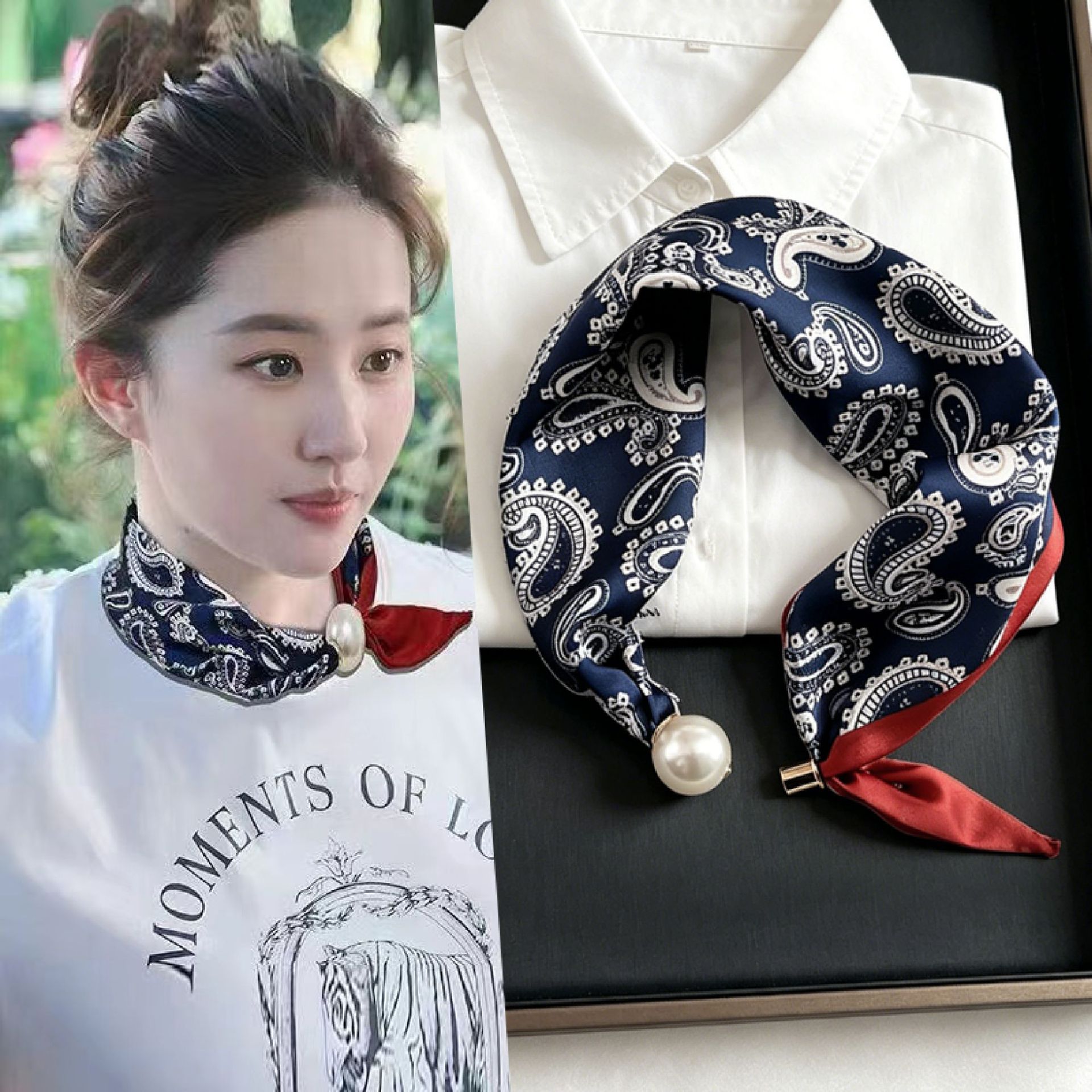 New Paisley Prints Pearl Tail  - đánh giá và giá Ascot Neck Scarf
