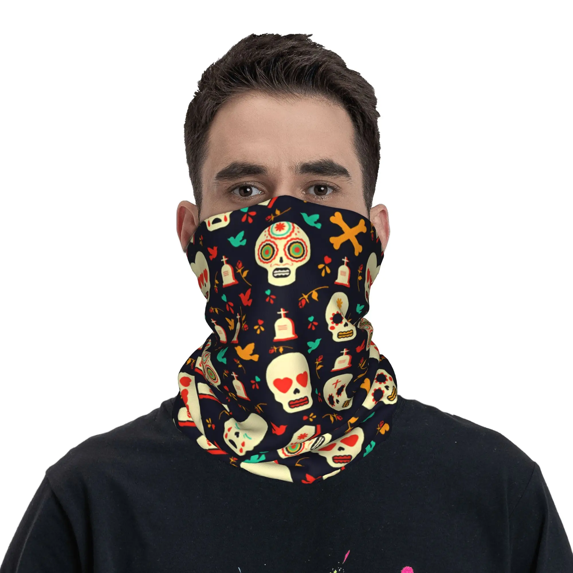 New Mexican Flower Sugar Skull - đánh giá và giá Neck Warmer Tube