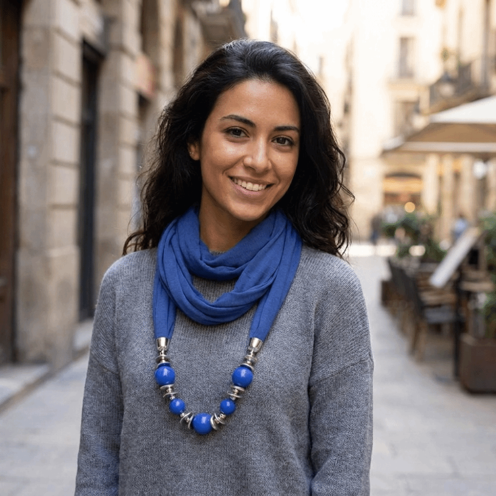 Chiffon Scarf Necklace Beaded  - đánh giá và giá Infinity Scarf Knit